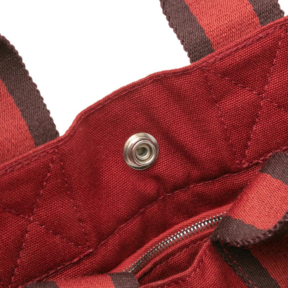 Hermès B Hermès Red Canvas Fabric Fourre Tout PM France