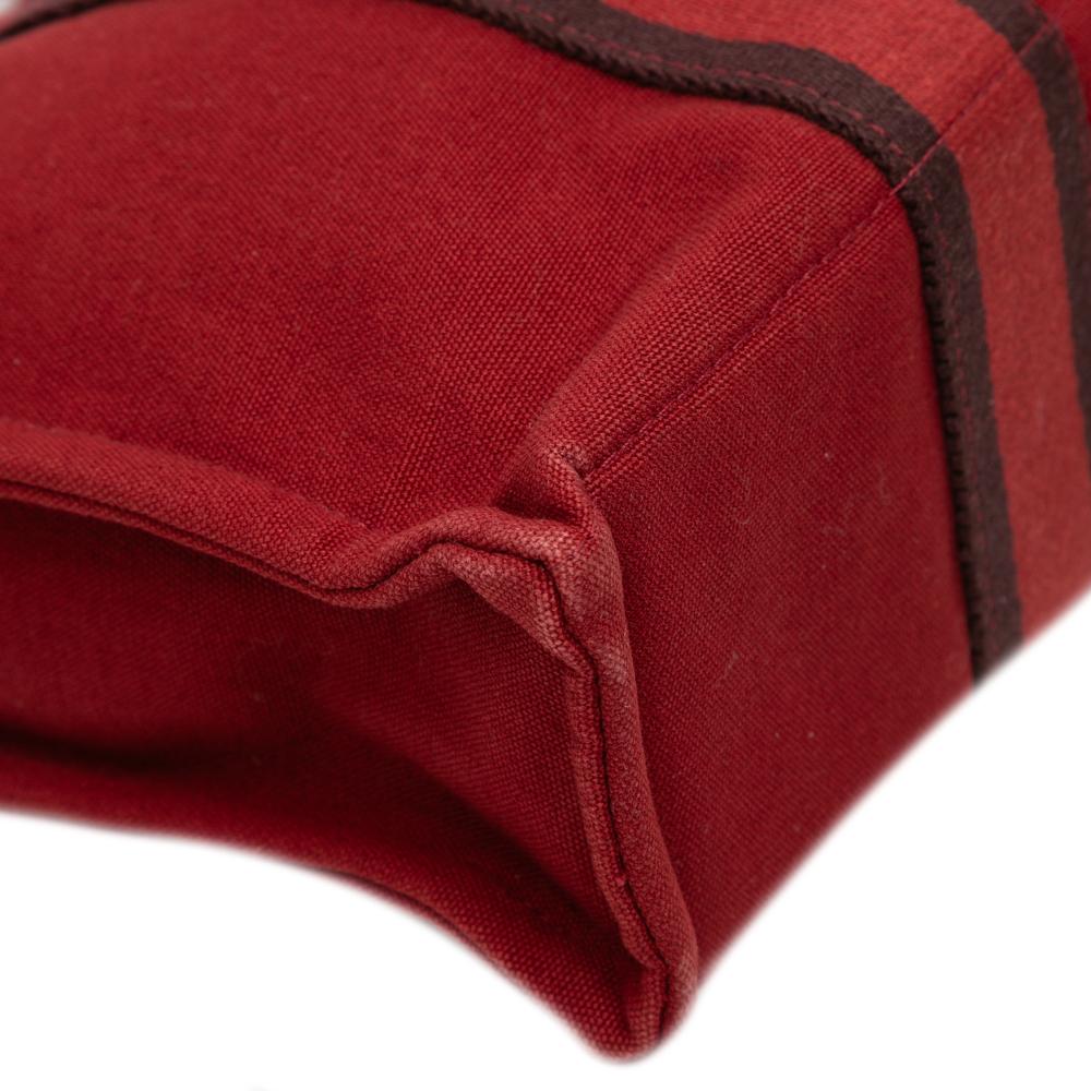 Hermès B Hermès Red Canvas Fabric Fourre Tout PM France