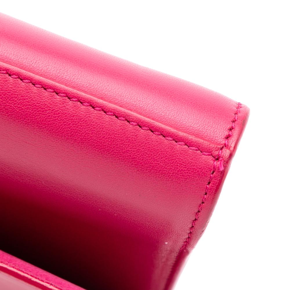 Saint Laurent B Saint Laurent Pink Hot Pink Calf Leather Chyc Ligne Clutch Italy