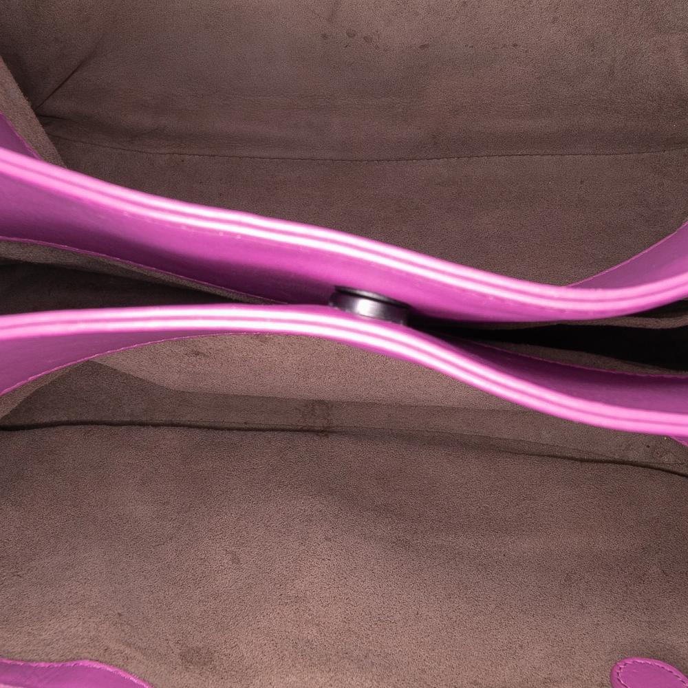 Bottega Veneta B Bottega Veneta Purple Magenta Nappa Leather Leather Small Nappa Intrecciato Roma Satchel Italy