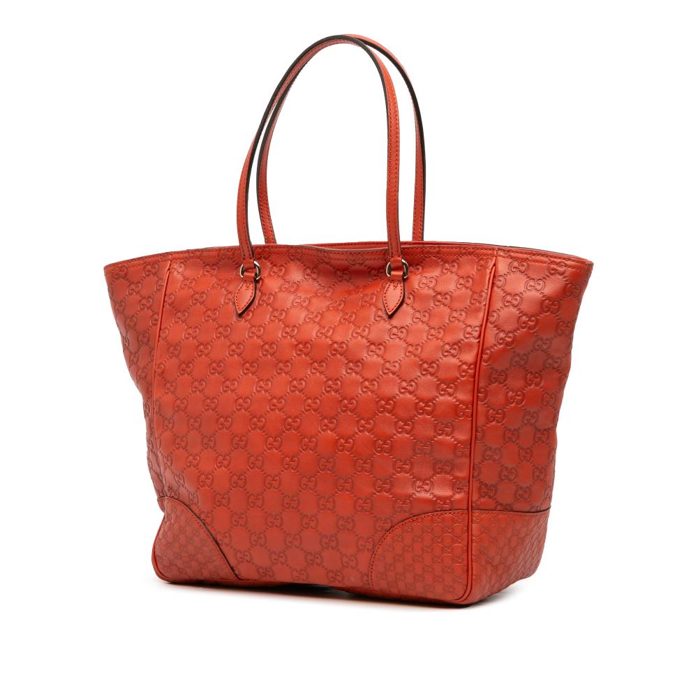 Gucci B Gucci Orange Calf Leather Guccissima Bree Tote Italy