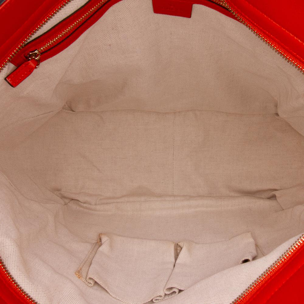 Gucci B Gucci Orange Calf Leather Guccissima Bree Tote Italy