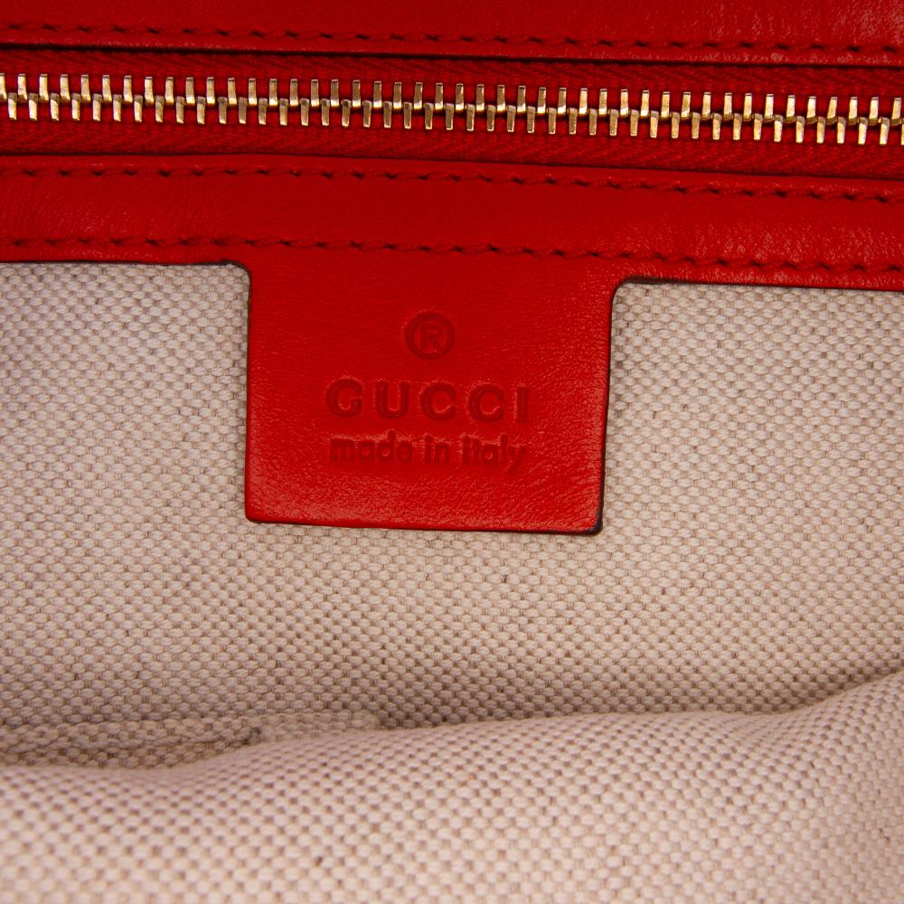 Gucci B Gucci Orange Calf Leather Guccissima Bree Tote Italy