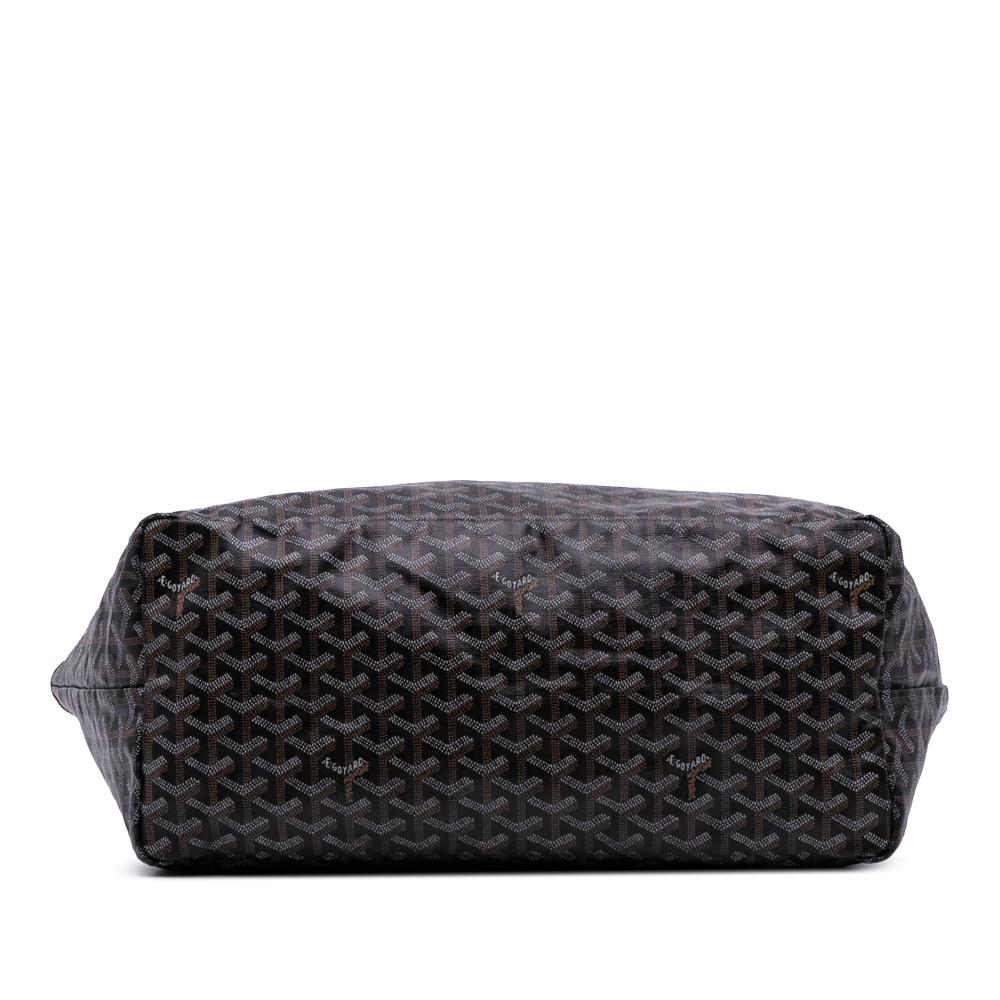 Goyard B Goyard Black Coated Canvas Fabric Goyardine Saint Louis GM France
