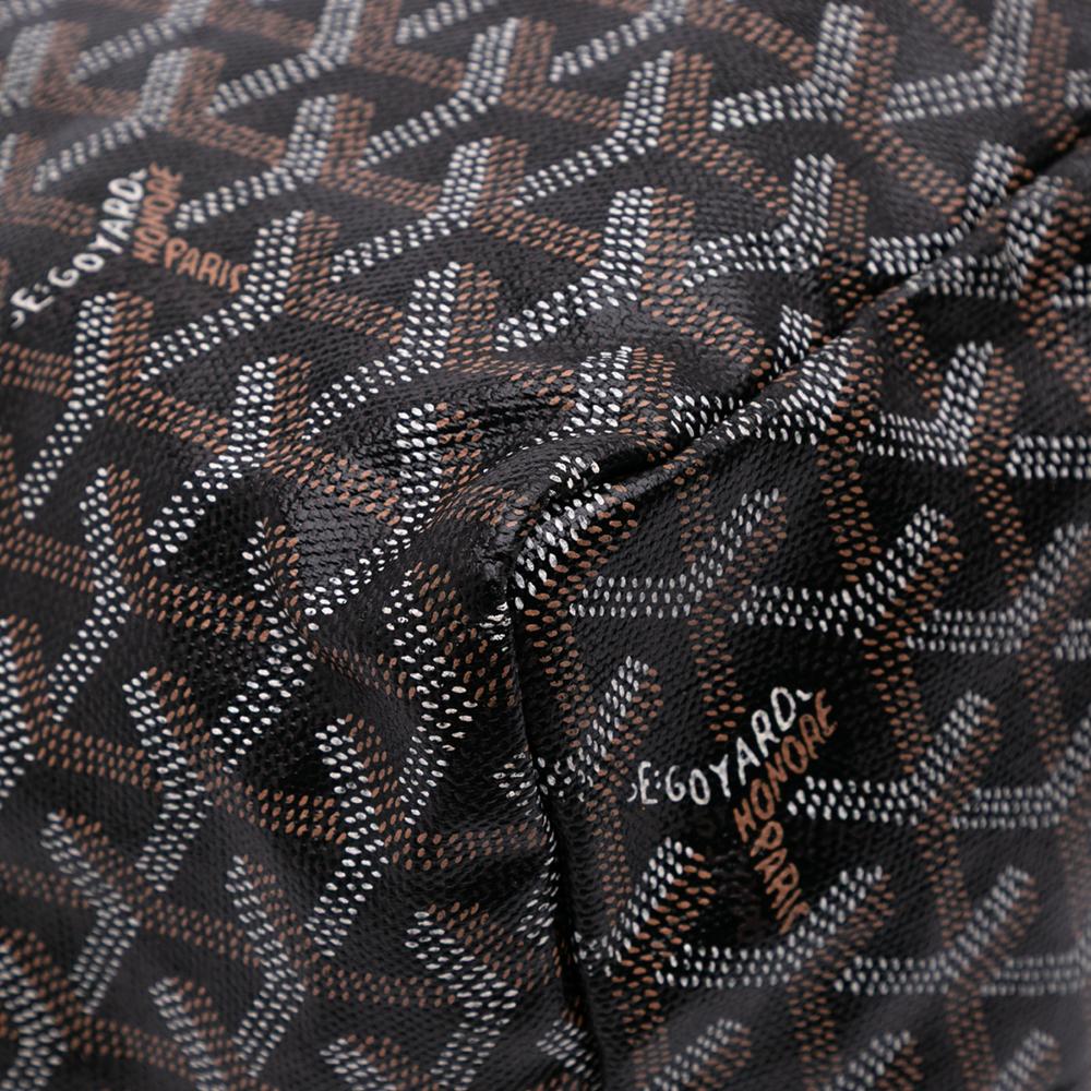 Goyard B Goyard Black Coated Canvas Fabric Goyardine Saint Louis GM France