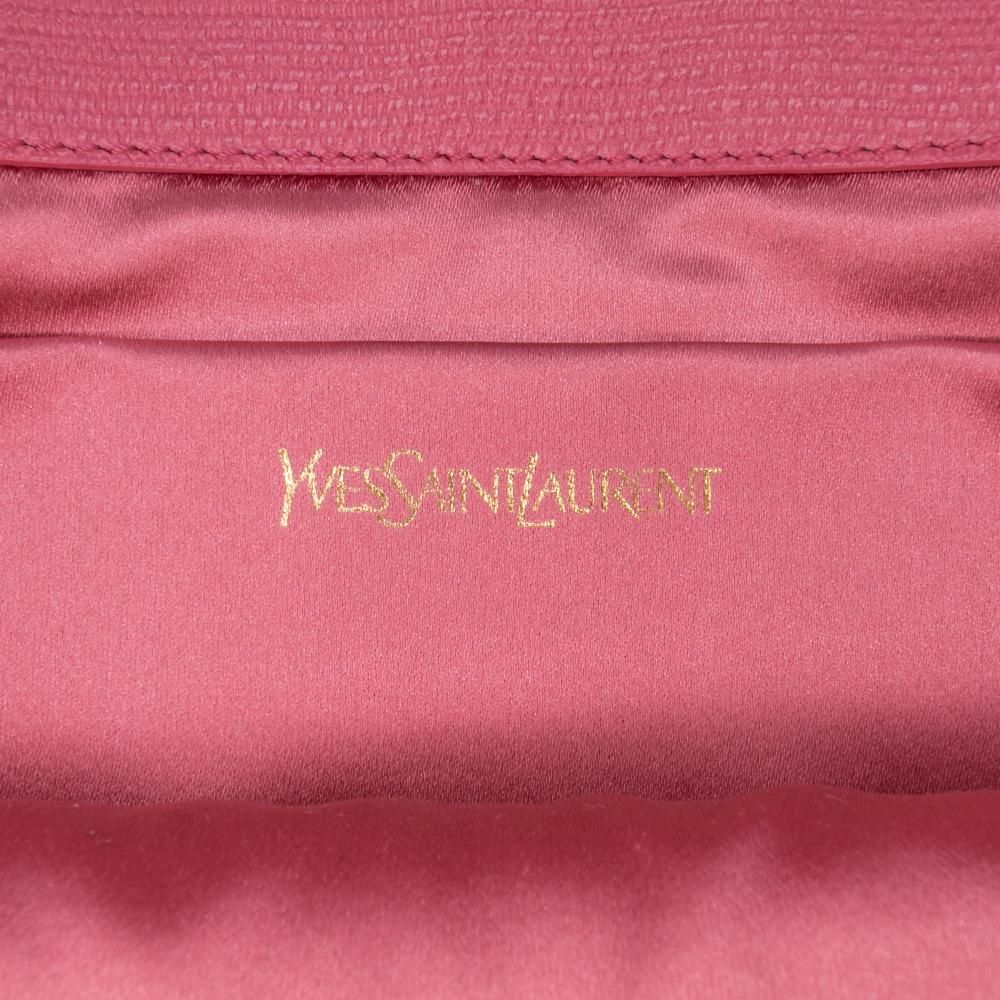 Saint Laurent B Saint Laurent Pink Calf Leather Textured skin Chyc Ligne Clutch Italy