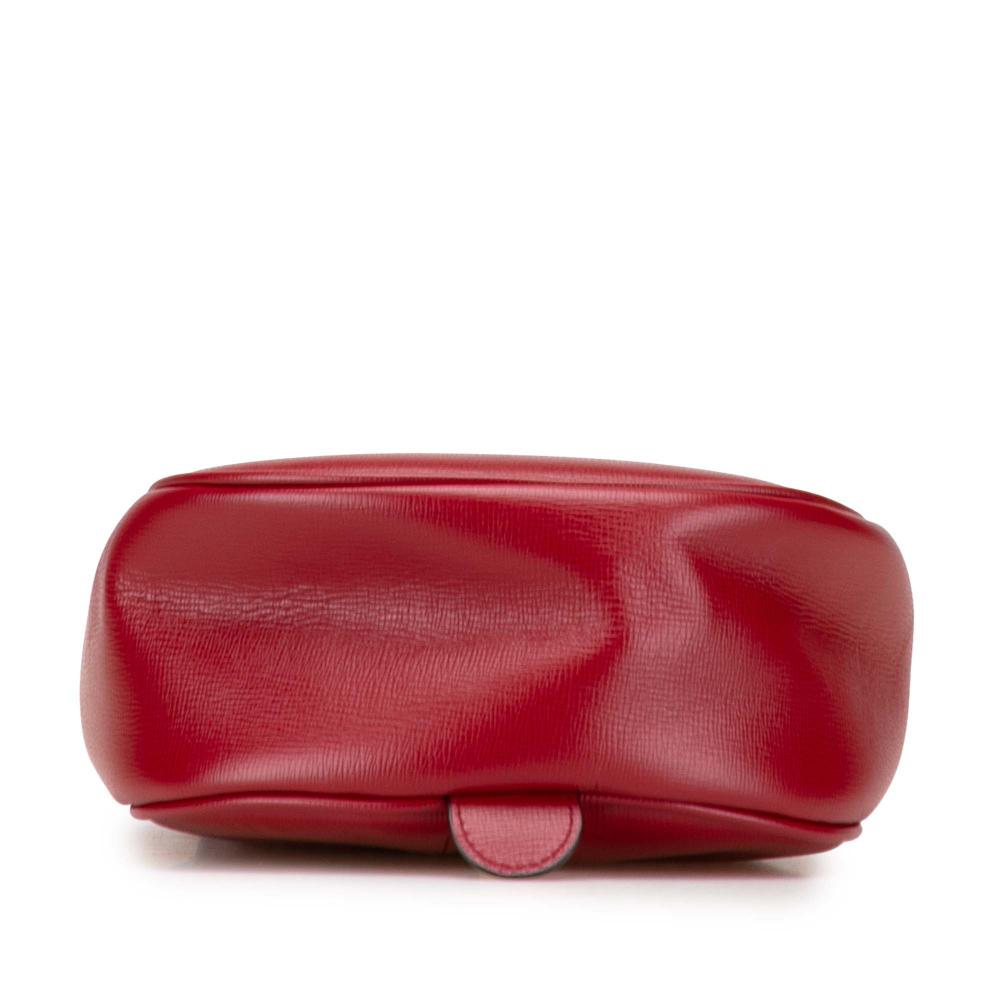 Gucci AB Gucci Red Calf Leather Interlocking G Oval Clutch Italy