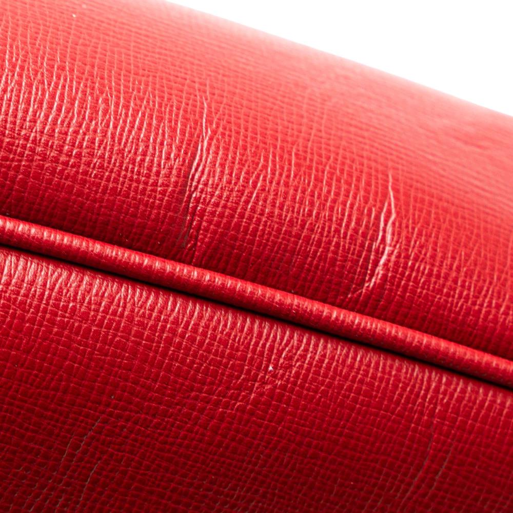 Gucci AB Gucci Red Calf Leather Interlocking G Oval Clutch Italy