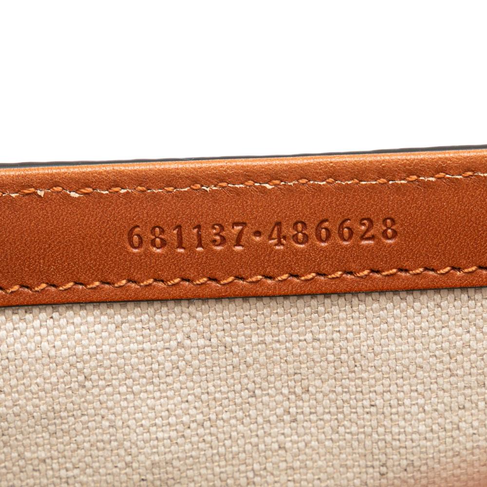 Gucci AB Gucci Brown Beige Coated Canvas Fabric Mini GG Supreme Web Bamboo 1947 Belt Bag Italy