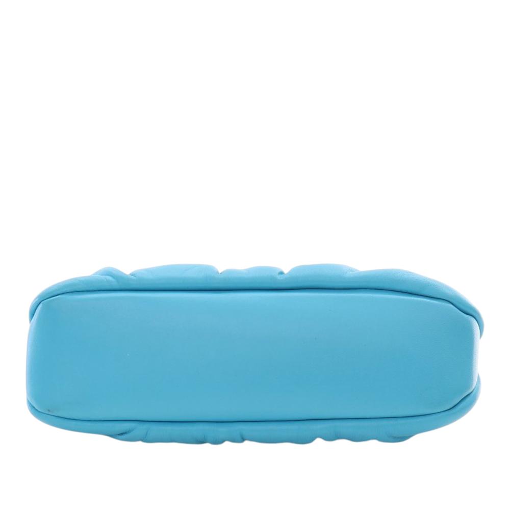 Fendi B Fendi Blue Light Blue Nappa Leather Leather Nappa Peekaboo Click Clutch On Strap Italy