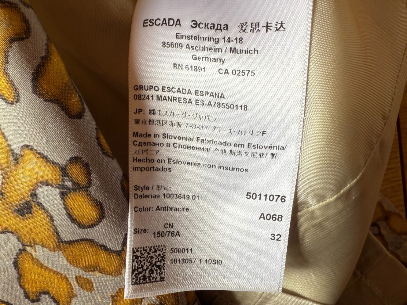 Escada Abstract print silk dress