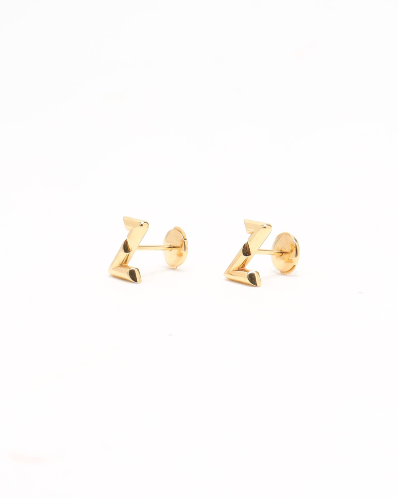 Louis Vuitton LV Volt Upside Down Stud Earrings, 18kt Yellow Gold