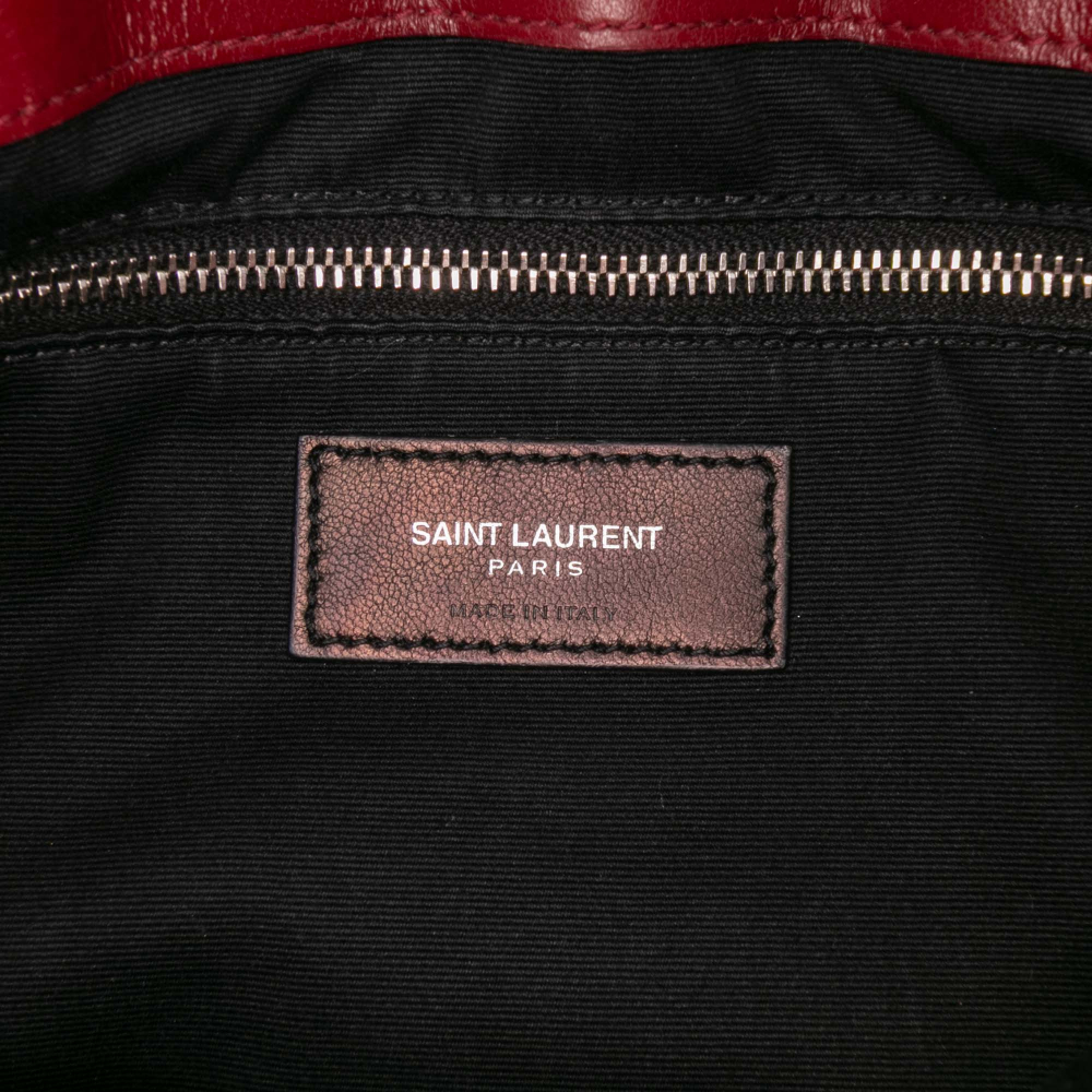 Saint Laurent Loulou Medium Leather Chevron Quilted Envelope Shoulder Bag Red