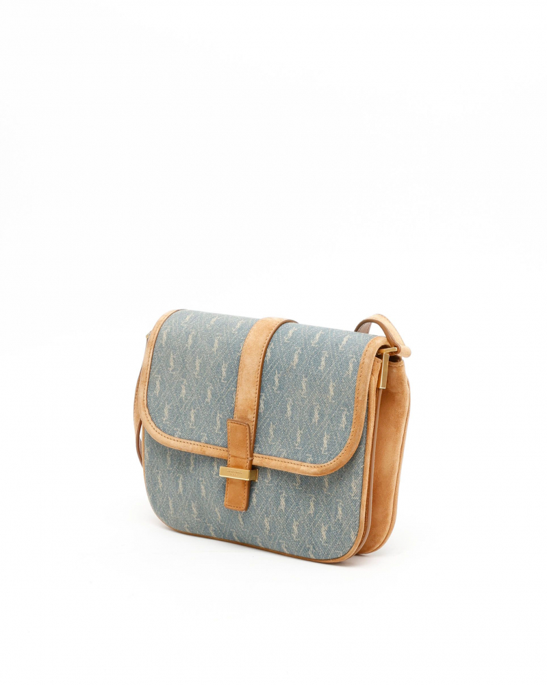 Saint Laurent Monogram Denim Crossbody Bag