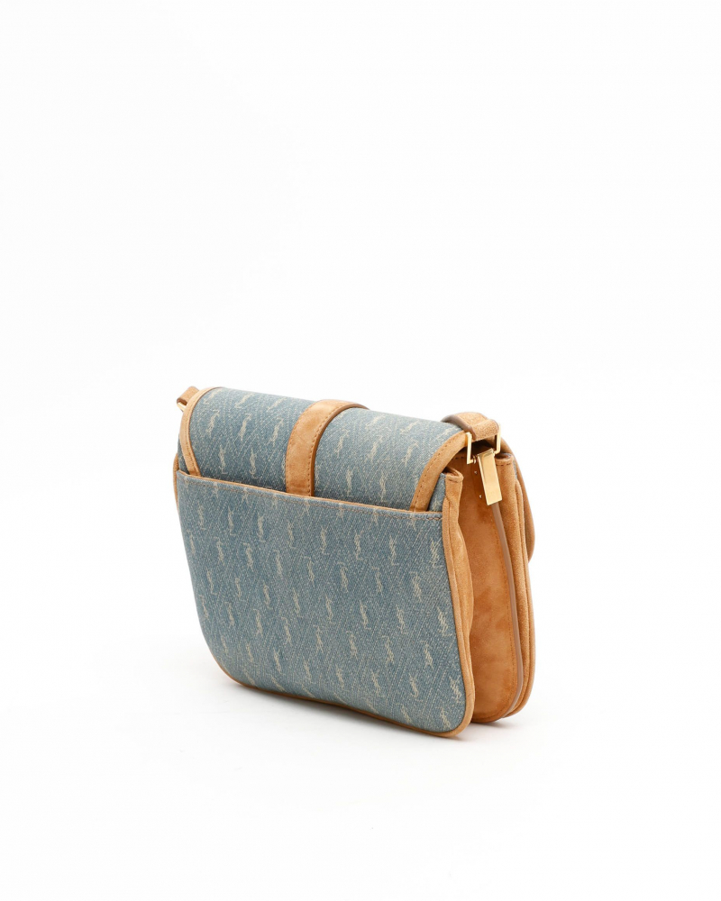 Saint Laurent Monogram Denim Crossbody Bag