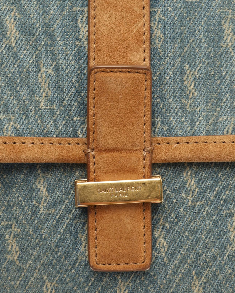 Saint Laurent Monogram Denim Crossbody Bag