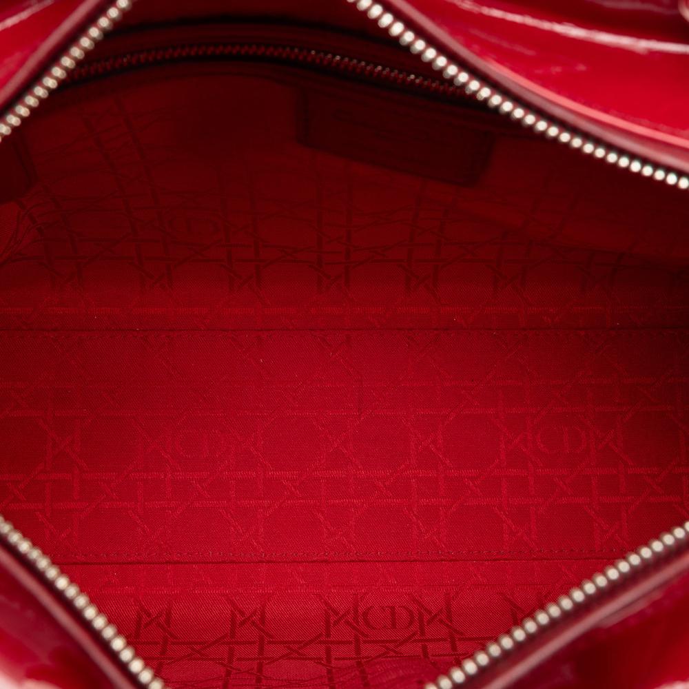 Christian Dior AB Dior Red Patent Leather Leather Large Patent Cannage Lady Dior Italy