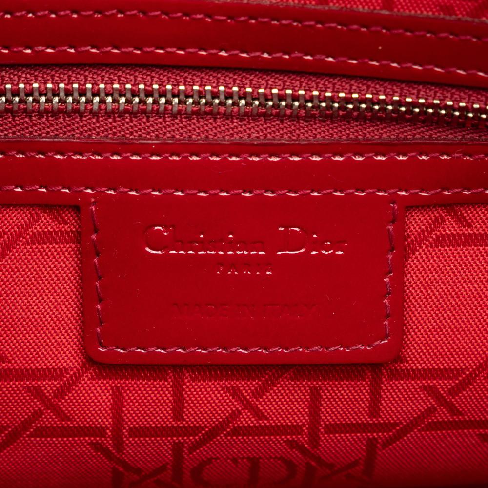 Christian Dior AB Dior Red Patent Leather Leather Large Patent Cannage Lady Dior Italy
