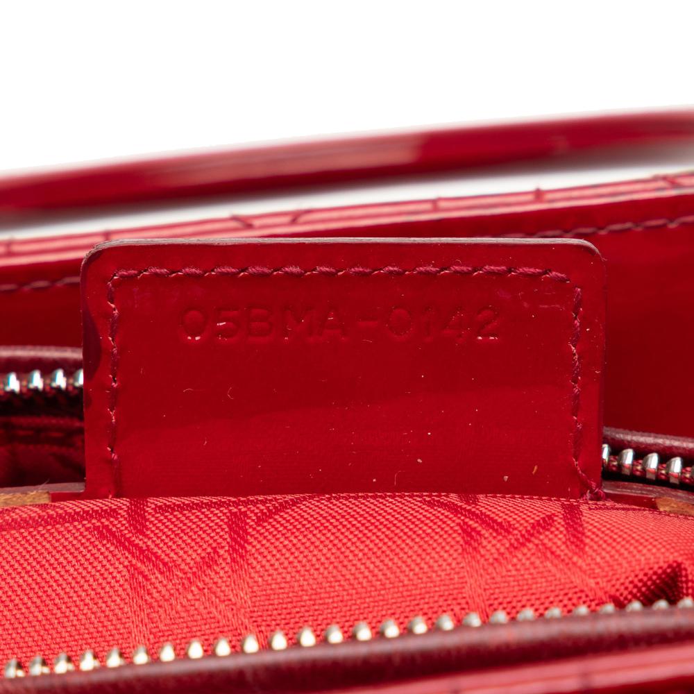 Christian Dior AB Dior Red Patent Leather Leather Large Patent Cannage Lady Dior Italy