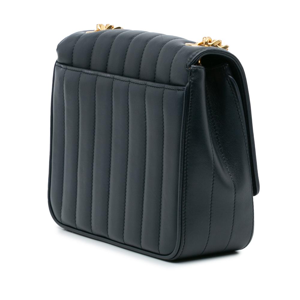 Saint Laurent B Saint Laurent Blue Navy Lambskin Leather Leather Medium Lambskin Monogram Vicky Chain Bag Italy