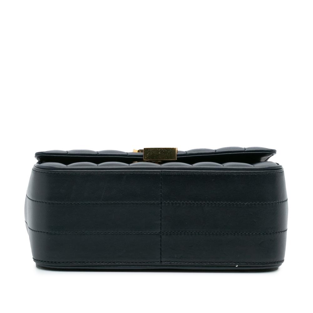 Saint Laurent B Saint Laurent Blue Navy Lambskin Leather Leather Medium Lambskin Monogram Vicky Chain Bag Italy