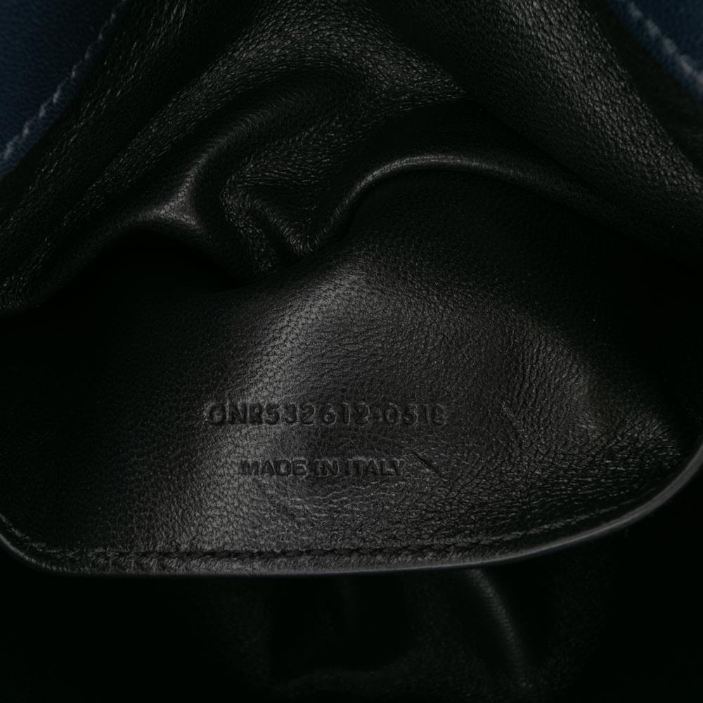 Saint Laurent B Saint Laurent Blue Navy Lambskin Leather Leather Medium Lambskin Monogram Vicky Chain Bag Italy