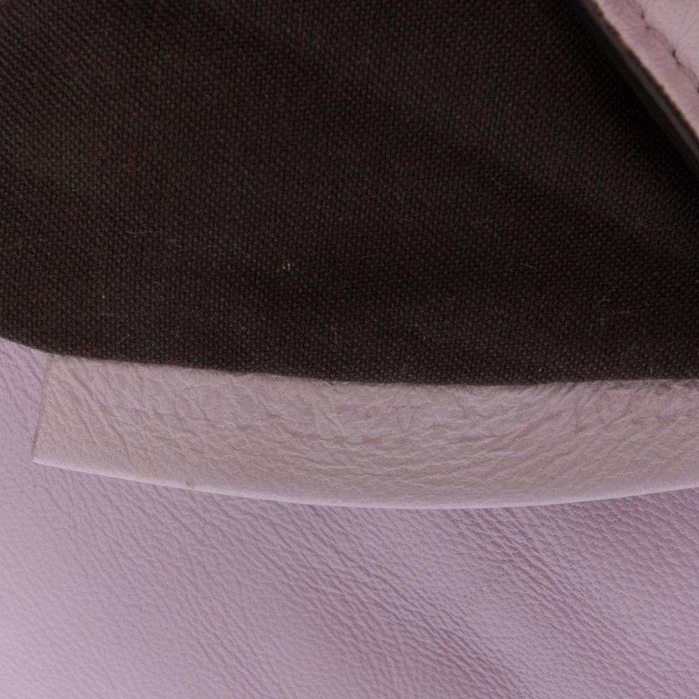 Fendi B Fendi Purple Light Purple Calf Leather Zucca Embossed Baguette Satchel Italy