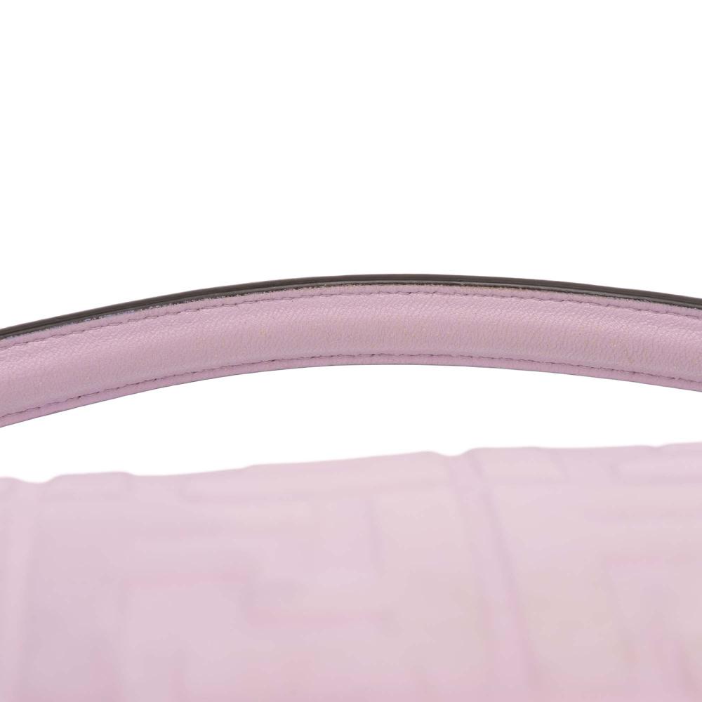 Fendi B Fendi Purple Light Purple Calf Leather Zucca Embossed Baguette Satchel Italy