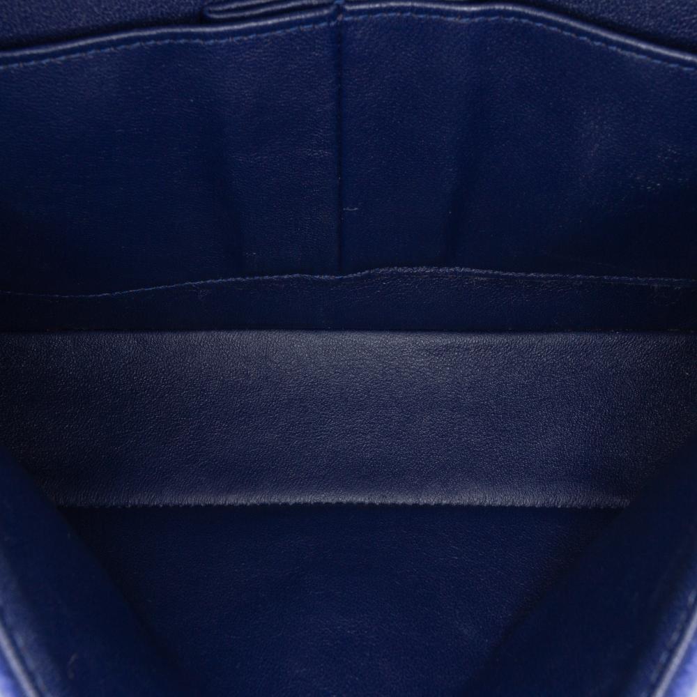 Chanel B Chanel Blue Velvet Fabric Medium Classic Double Flap France