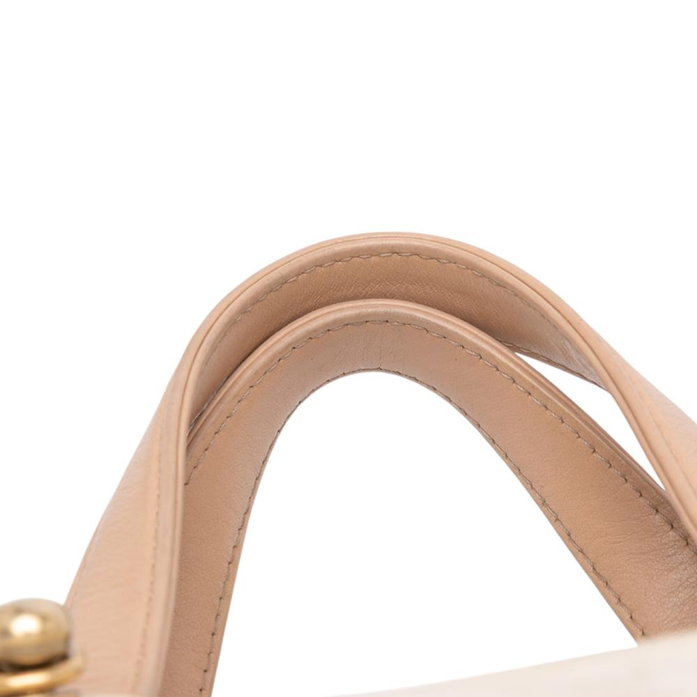 Chanel B Chanel Brown Beige Canvas Fabric Floral Shopping Tote France