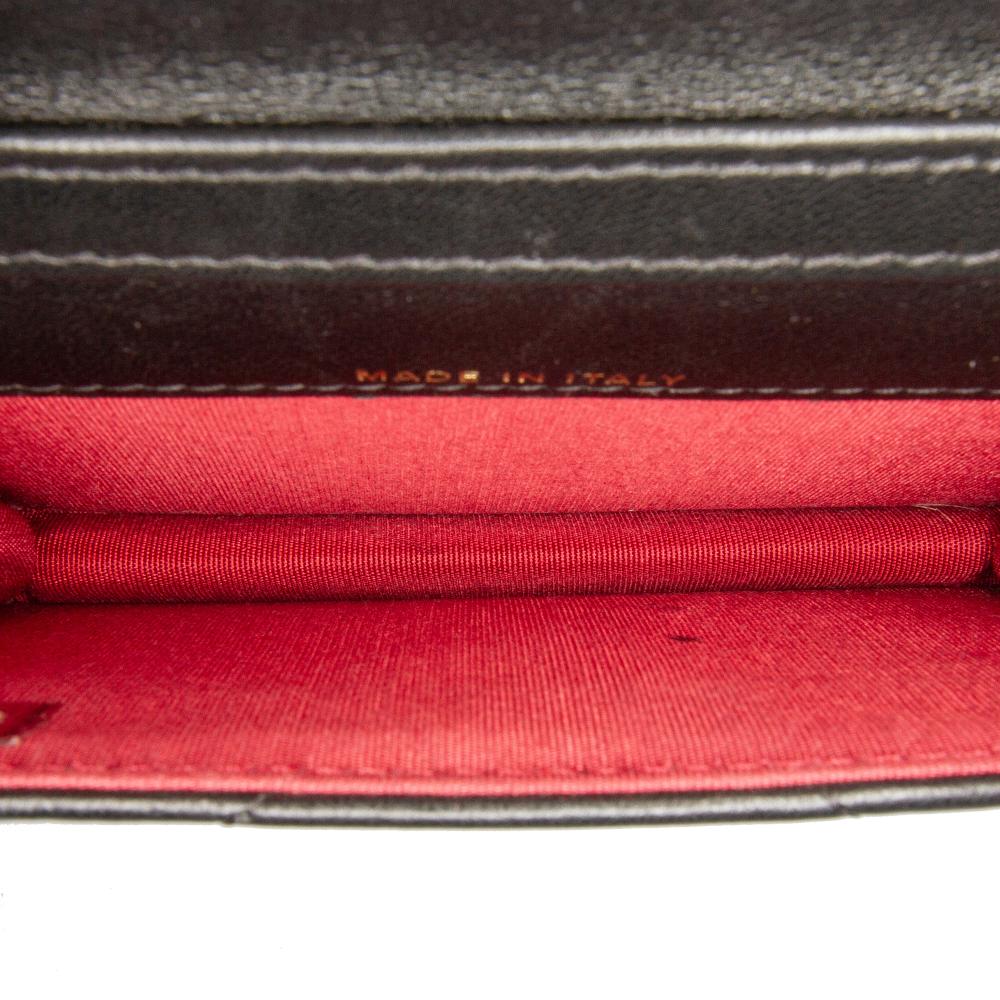 Chanel AB Chanel Black Lambskin Leather Leather Quilted Lambskin 19 Flap Coin Purse With Chain Italy