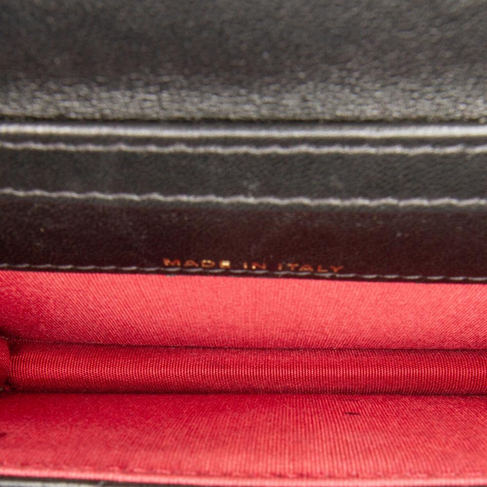 Chanel AB Chanel Black Lambskin Leather Leather Quilted Lambskin 19 Flap Coin Purse With Chain Italy