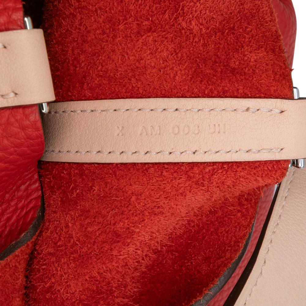 Hermès B Hermès Red Calf Leather Bicolor Clemence and Swift Picotin Lock 22 France