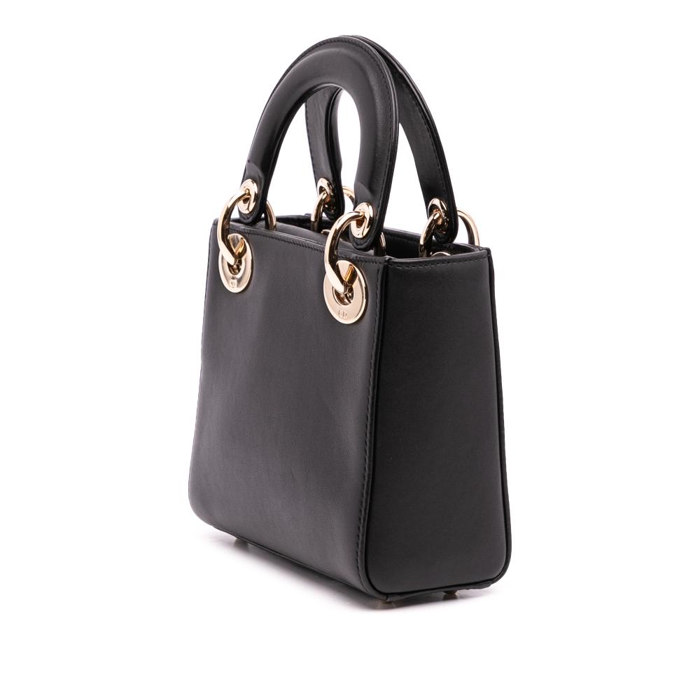 Christian Dior B Dior Black Calf Leather Niki De Saint Phalle Mini skin Heart Lady Dior Italy