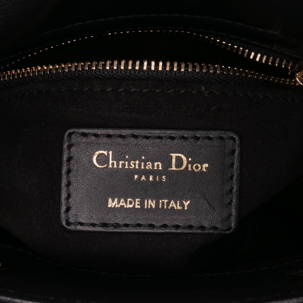 Christian Dior B Dior Black Calf Leather Niki De Saint Phalle Mini skin Heart Lady Dior Italy