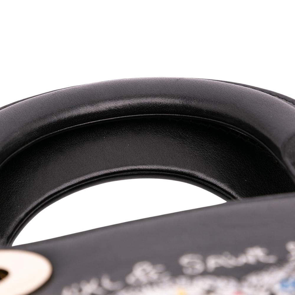 Christian Dior B Dior Black Calf Leather Niki De Saint Phalle Mini skin Heart Lady Dior Italy