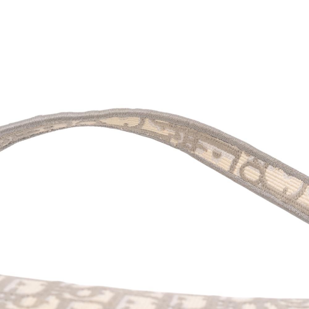 Christian Dior B Dior Gray Canvas Fabric Oblique Embroidered Saddle Bag Italy