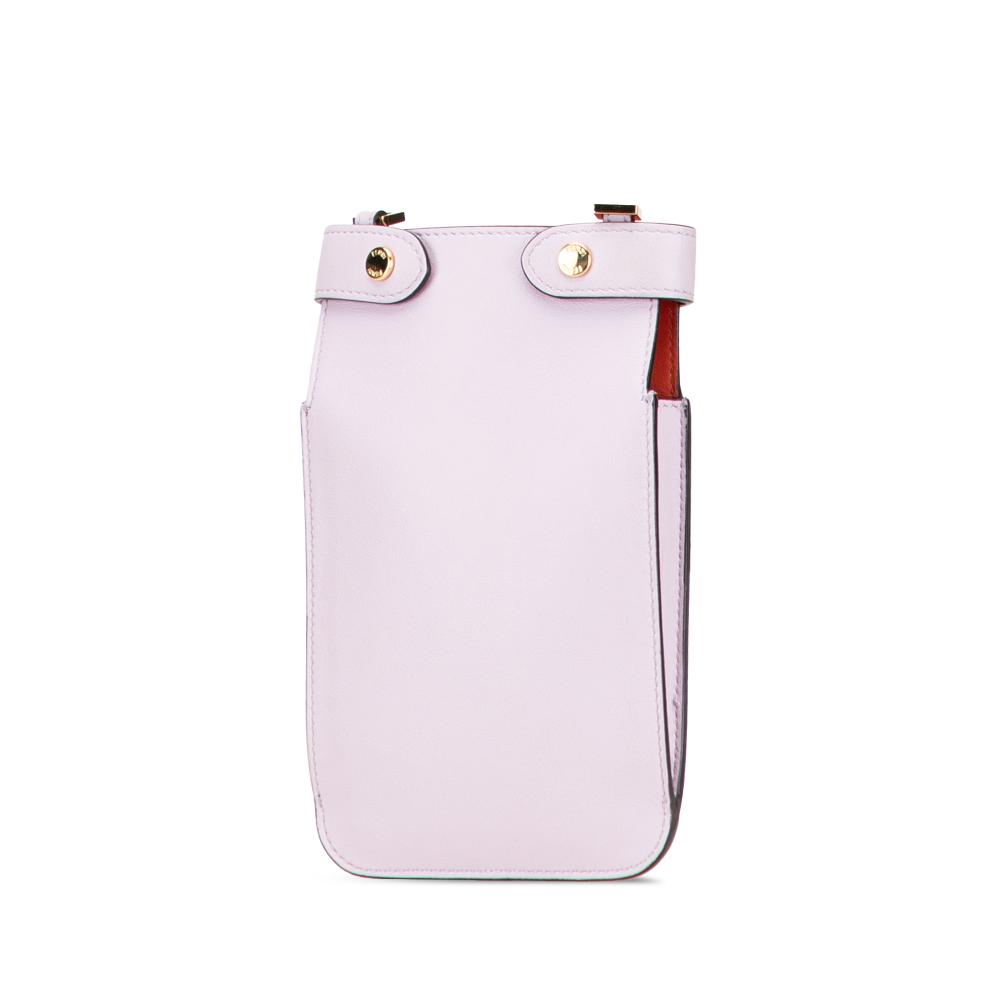 Fendi B Fendi Pink Light Pink Calf Leather Peek-a-Phone Pouch Crossbody Italy