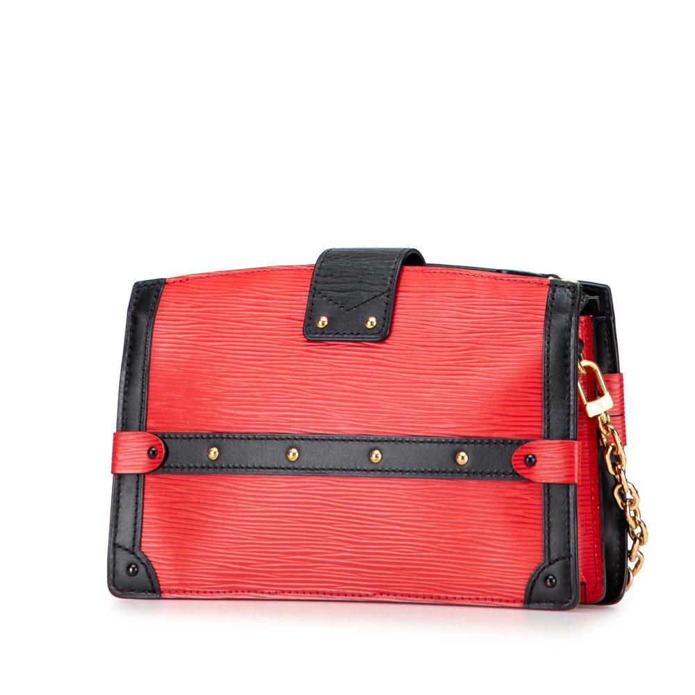 Louis Vuitton B Louis Vuitton Red with Black Epi Leather Leather Epi Trunk Clutch France