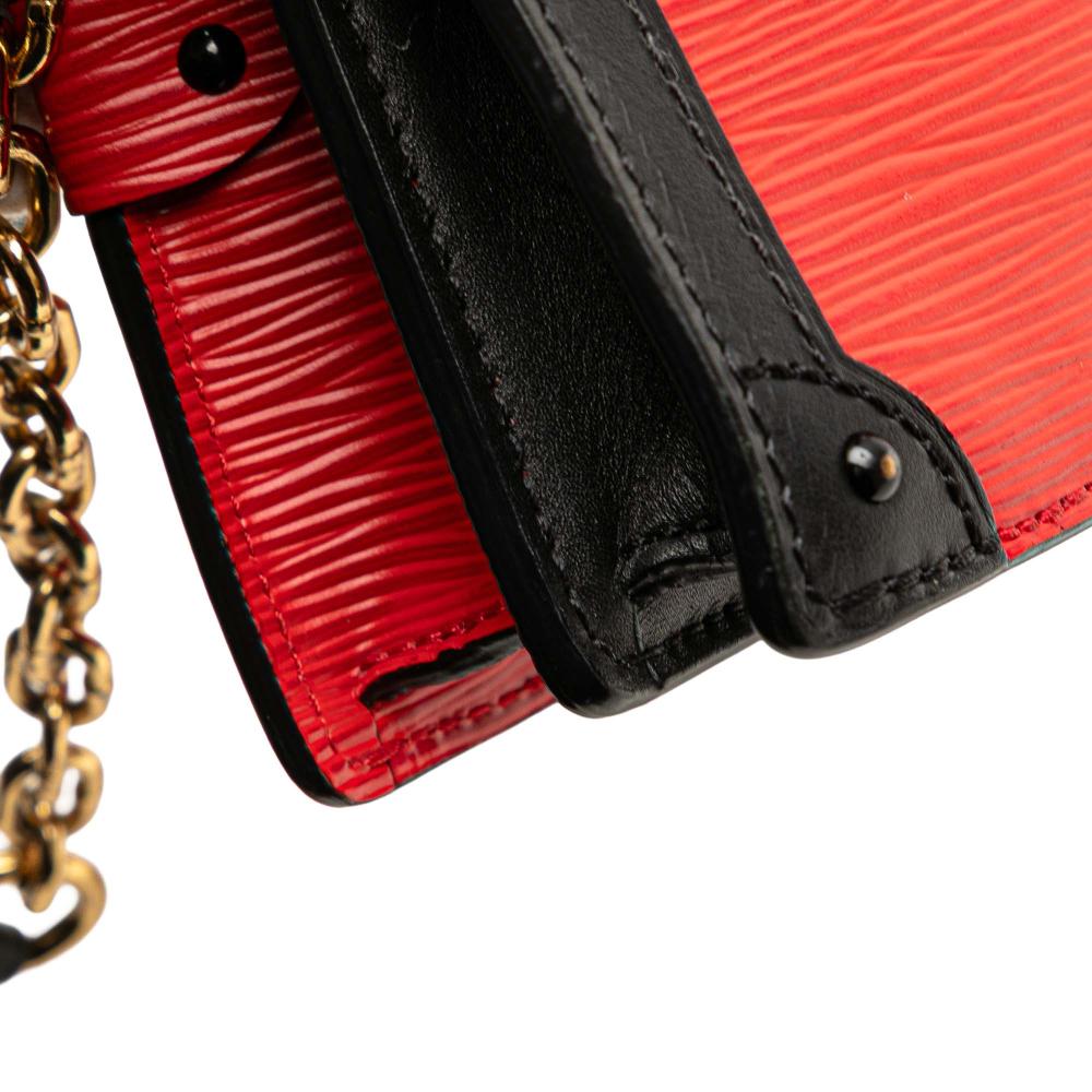 Louis Vuitton B Louis Vuitton Red with Black Epi Leather Leather Epi Trunk Clutch France