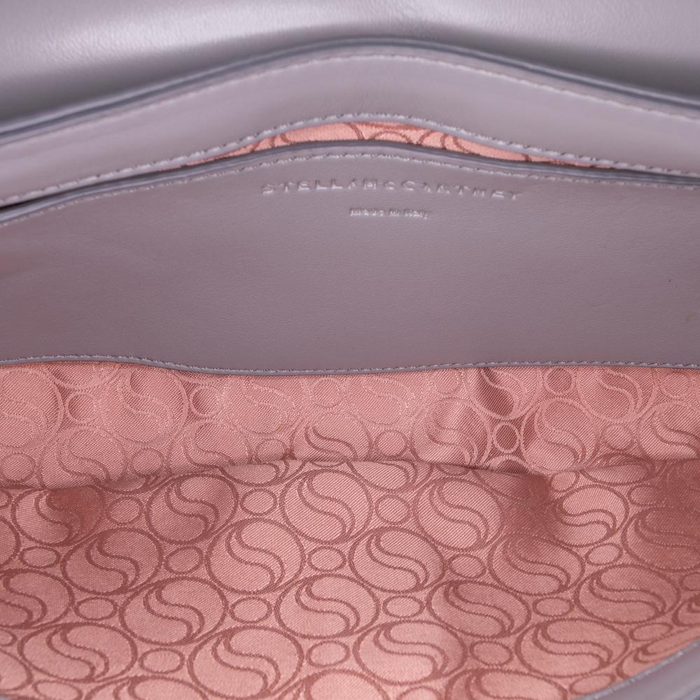 Stella McCartney AB Stella McCartney Gray Chemical Fiber Fabric Alter Mat S Wave Padded Shoulder Bag Italy