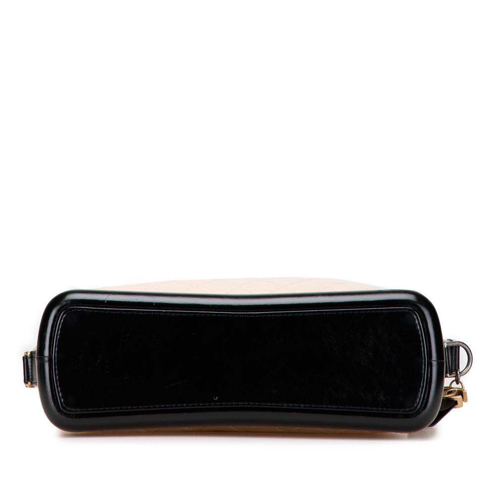 Chanel B Chanel Brown Light Beige with Black Calf Leather Large Aged skin Gabrielle Shopping Tote Italy