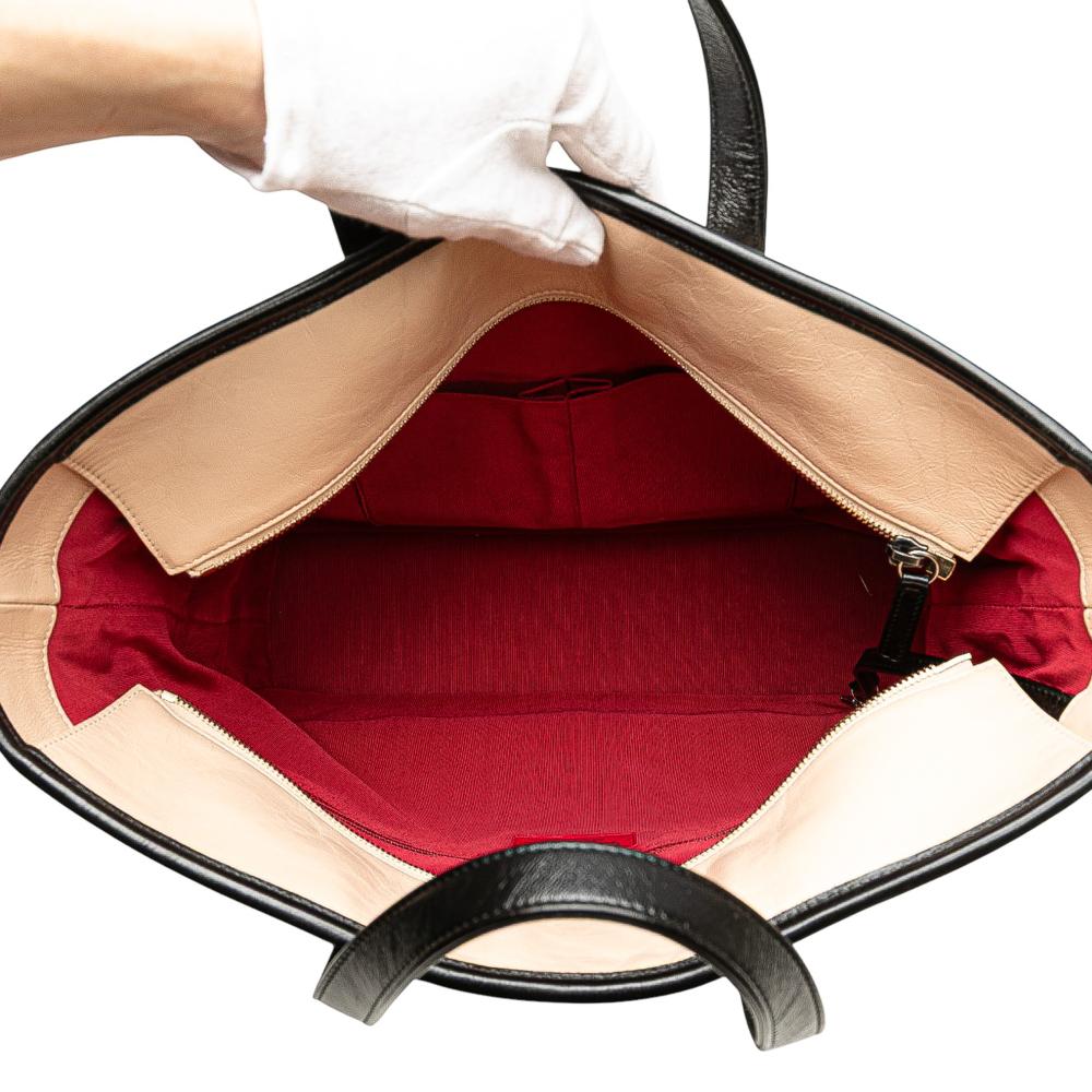 Chanel B Chanel Brown Light Beige with Black Calf Leather Large Aged skin Gabrielle Shopping Tote Italy