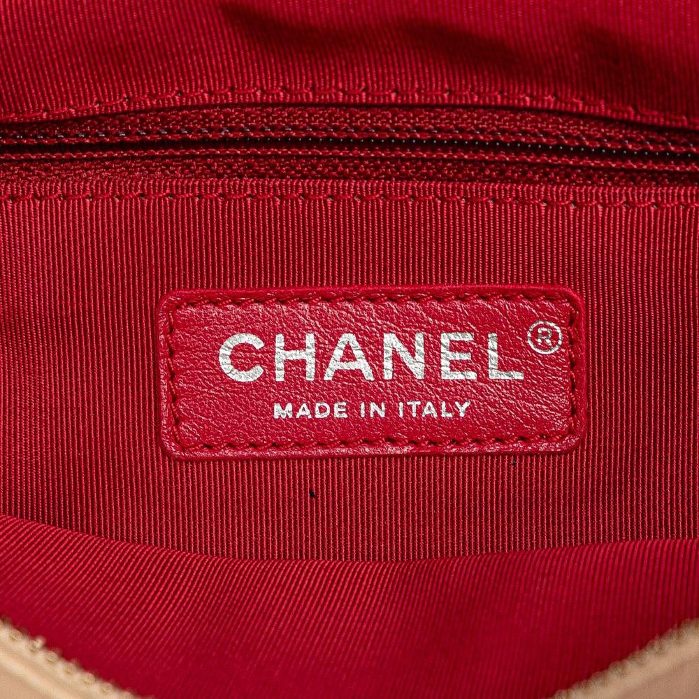 Chanel B Chanel Brown Light Beige with Black Calf Leather Large Aged skin Gabrielle Shopping Tote Italy