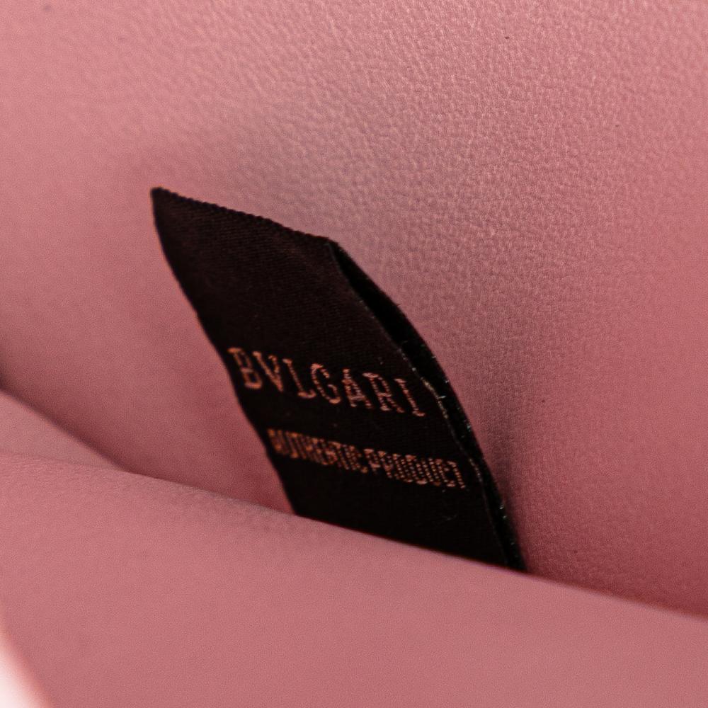 Bvlgari AB Bvlgari Pink Dark Pink Calf Leather Small Square Serpenti Forever Chain Crossbody Italy