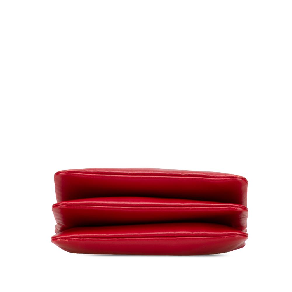 Celine B Celine Red Lambskin Leather Leather Small Lambskin Trio Crossbody Italy