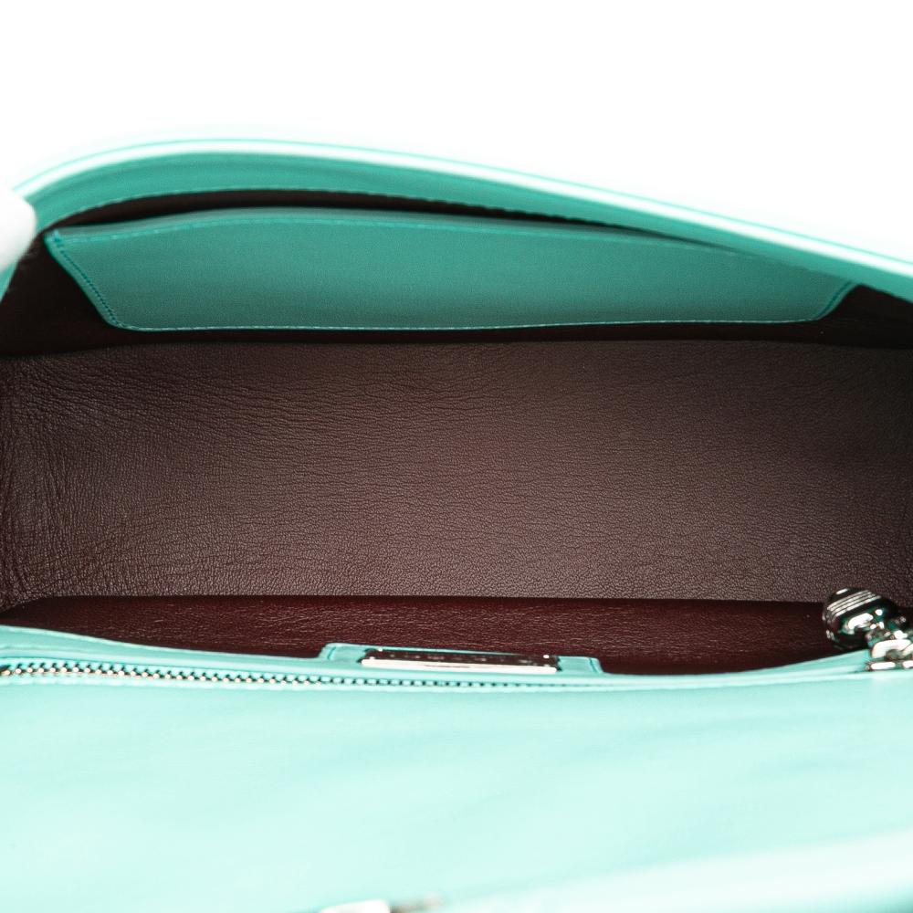 Bvlgari B Bvlgari Blue Turquoise Calf Leather Serpenti Cabochon Chain Crossbody Italy