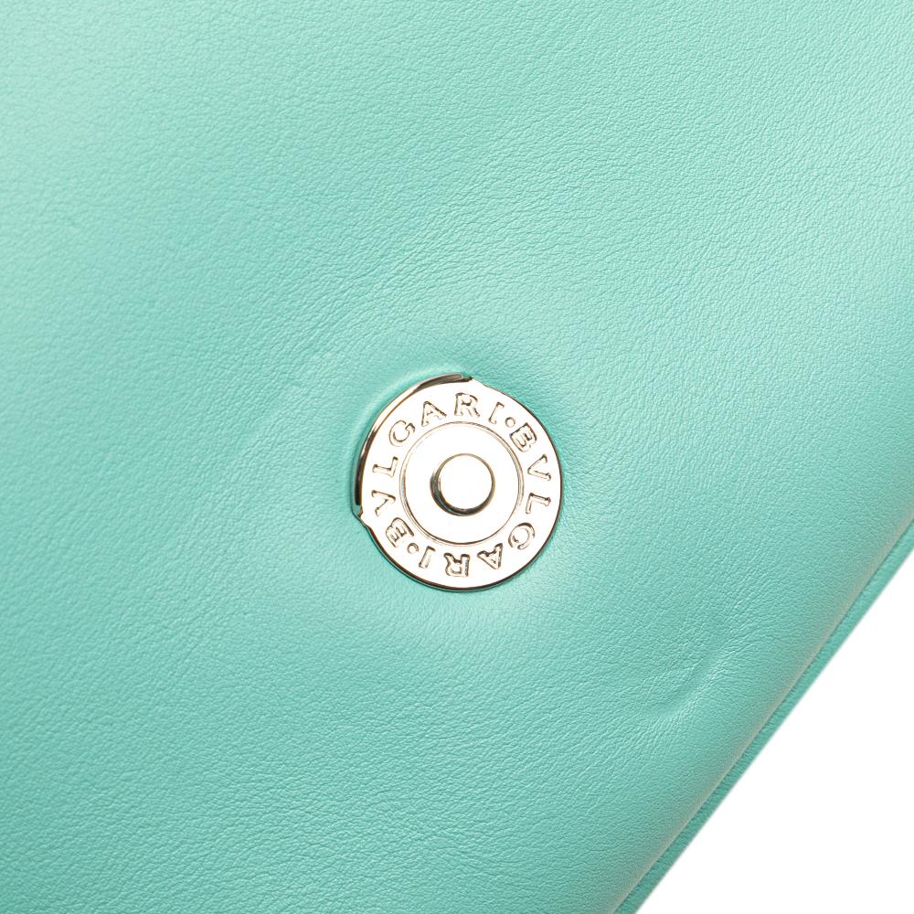 Bvlgari B Bvlgari Blue Turquoise Calf Leather Serpenti Cabochon Chain Crossbody Italy