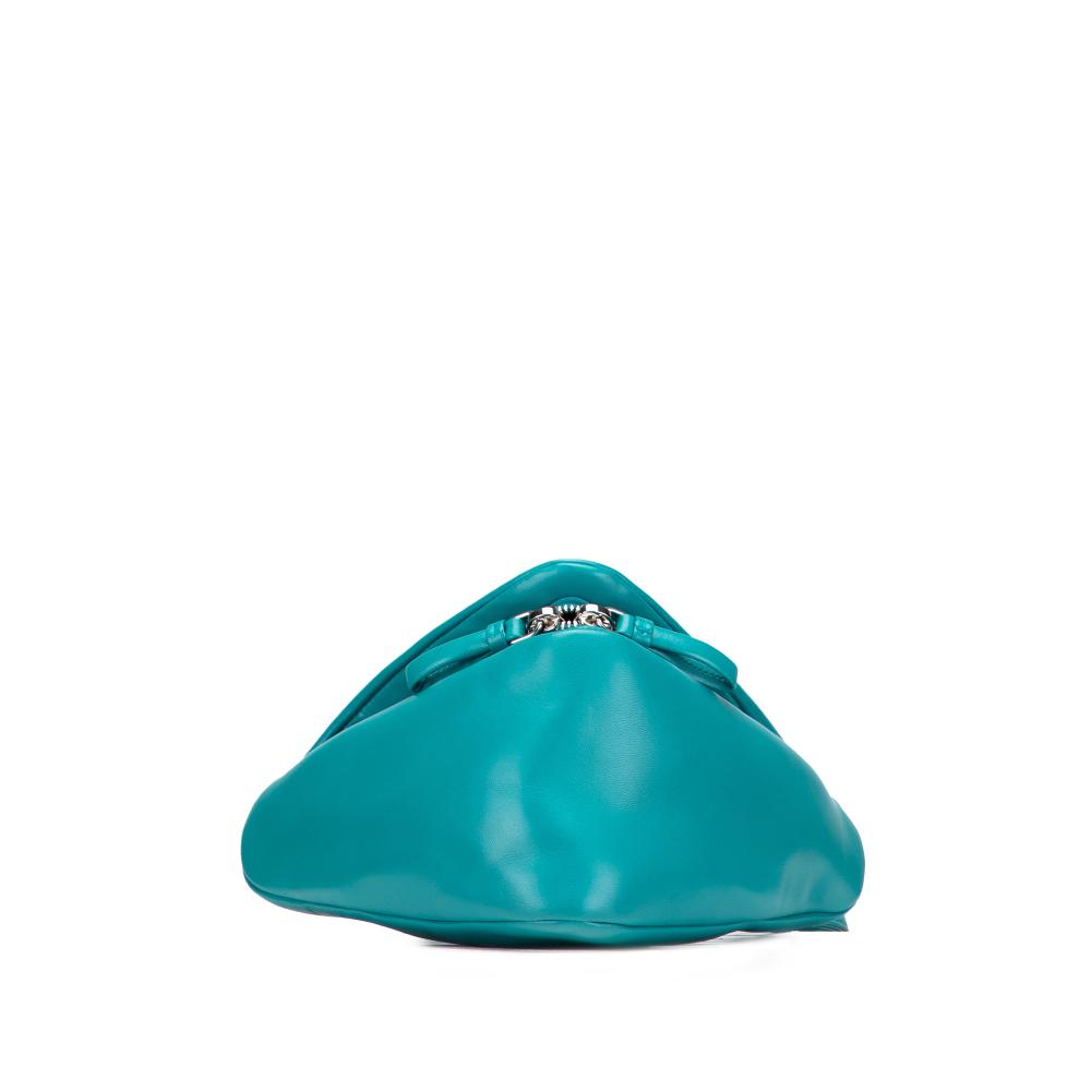 Prada AB Prada Blue Turquoise Nappa Leather Leather Nappa Padded Signaux Triangle Satchel Italy