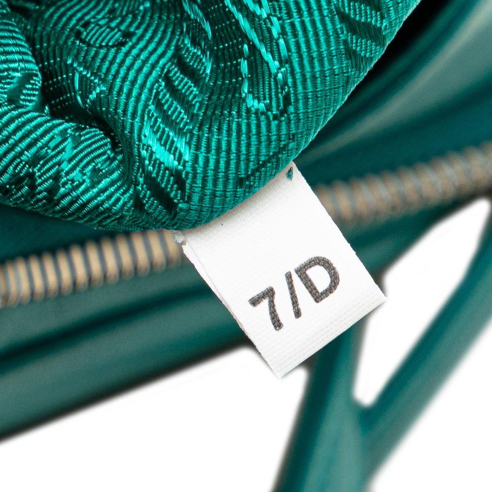 Prada AB Prada Blue Turquoise Nappa Leather Leather Nappa Padded Signaux Triangle Satchel Italy